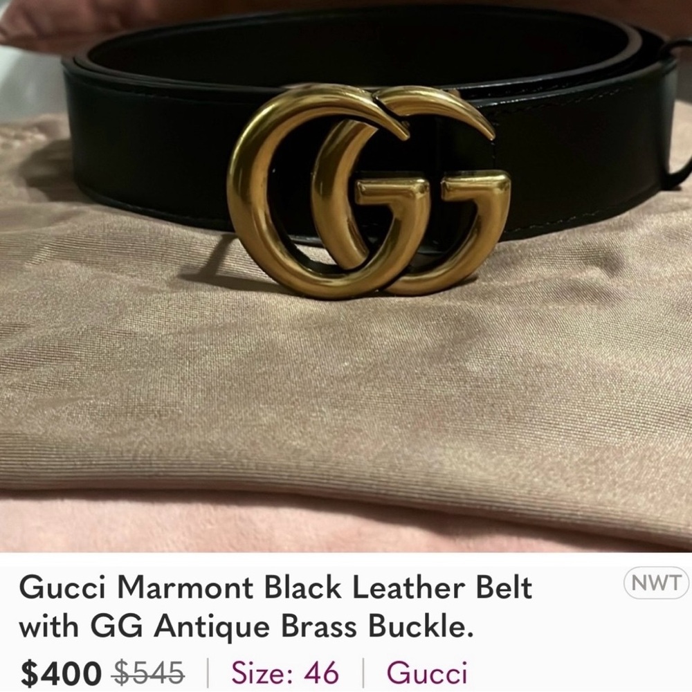 Gucci Marmont Black Leather Belt.
Comes in a different dust bag 😆